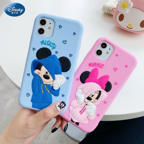 Disney Silicone Soft Shell Case for Iphone 11 Pro XS MAX XS 3D Mickey Minnie Cartoon Print Anti-fall Phone Cases zz0603