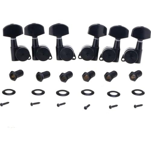 Musiclily Ultra 3R3L 19:1 Ratio Locking Tuners Tuning Pegs Machines Heads Set for Les Paul Electric or Acoustic Guitar, Black