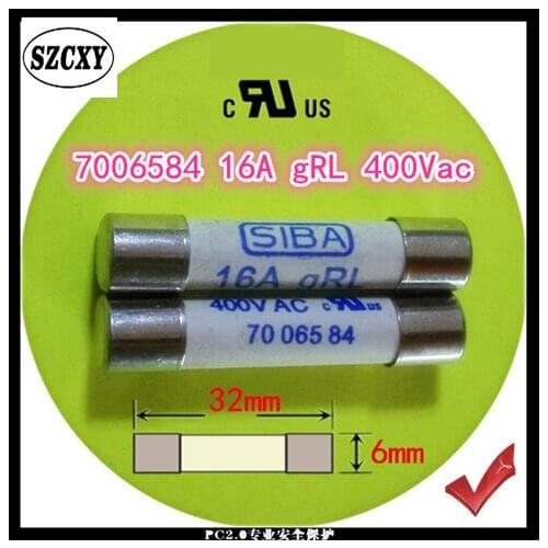 New 10PCS 16A gRL 7006584 400V AC 6x32mm The fuse tube