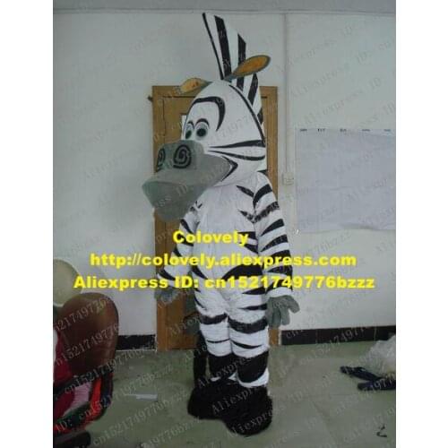 New Black White Zebra Marty Madagascar Mascot Costume Mascotte Pinto ZEBRAKDDI With White Black Stripes Body No.542 Free Ship