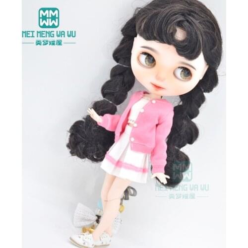 1pcs Blyth Doll Clothes Pink cardigan, skirt, suit for Blyth Azone OB23 OB24 1/6 doll accessories