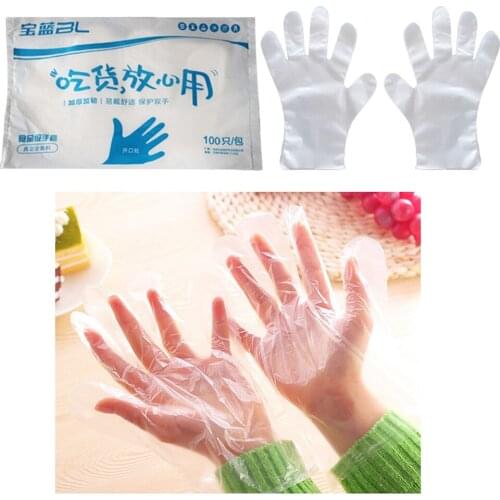 100x Disposable PVC Gloves, Latex-Free Powder-Free, Hands Protector for Food Service, Hair Salon, Home