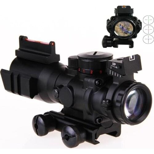 Scope 4x32 Acog Riflescope 20mm Milano optics reflex tactical scope sight for hunting Rifle gun Airsoft sniper magnifier red dot
