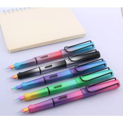 Gradient Fountain Pen ink pens Northern Lights COLOR Titanium alloy Smooth EF Trim Stationery Student Office school supplies