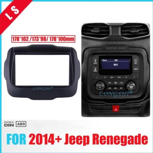 Popular Double 2 Din Car Radio Fascia for 2014 2015+ Jeep Renegade Dash Kit Installation Panel Plate Frame CD Trim 2din