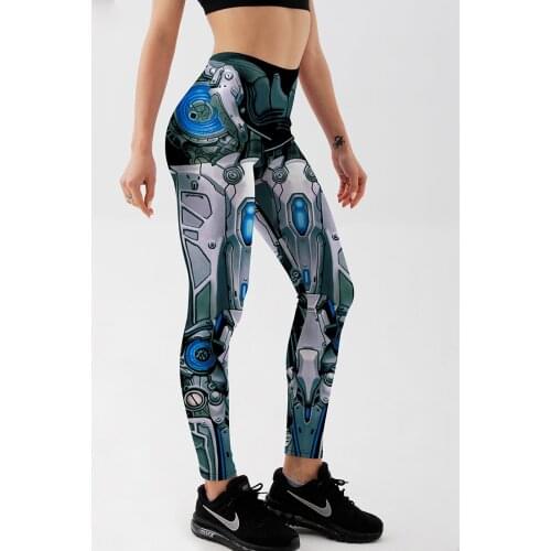 Qickitout Leggings Machine New Womens Deformation Robot Armor Leggings Digital Print Pants Trousers Stretch Pants Drop Shipping