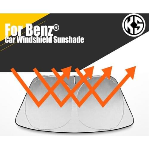 Car Heated Windshield Sunshade For Mercedes Benz ML GLE GLK GLA S Class Window Windscreen Cover Auto Sun Visor Solar Protection