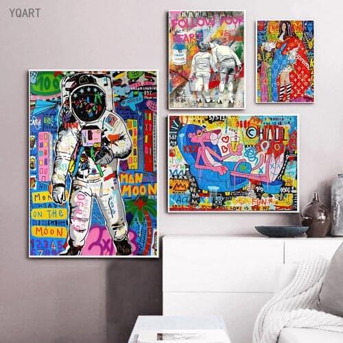 Modern Pop Graffiti Artwork Poster Canvas Paintingson The Wall for Home Living Room Wall Art Decor Cuadros