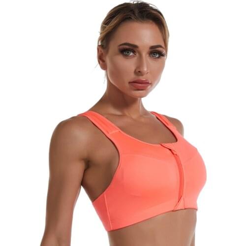 Sports Bras Hot Women Zipper Push Up Vest Underwear Shockproof Breathable Gym Fitness Athletic Running Yoga Plus Size Sport Tops