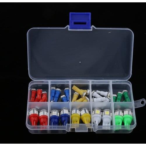 40pcs T5+T10 LED Car Instrument Panel Dashboard Dash Gauge Light Bulb 12V