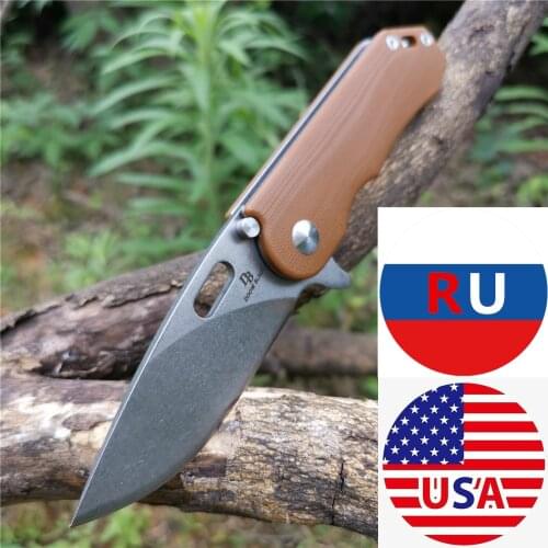 Tactical D2 Blade G10 Handle Folding Knife Tool Pocket Knives Edc Good for Hunting Camping Survival Outdoor Everyday Carry