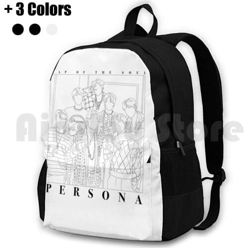 Persona Line-Art Outdoor Hiking Backpack Waterproof Camping Travel Kpop Line Art Aesthetic Persona Music