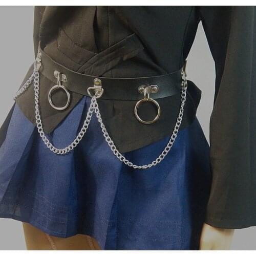 Punk hip-hop Imitation Leather Punk Belt VD1360 Black Red White Pink Women Ladies Wasit Chain Belt