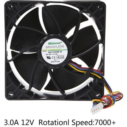 Miner Cooling Fan 12038 12V 3A Dual Ball Bearing Brushless 4-Wire PWM Temperature Control Radiator Air Cooler NX613-A00