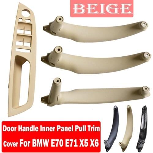 3color Inner Door Handle For BMW E70 E71 X5 X6 07-13 Car Left Front Drivers Seat LHD Interior Door Handle Panel Pull Trim Cover