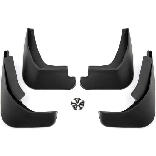 X AUTOHAUX 4PCS Of Black Plastic Car Front Rear Fender Mud Flaps Mudguards Splash Guards Set for Ford Focus Fiesta Mondeo 08-12