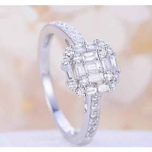 Bling Bling Women Zircon Ring Square Zircon Ring for Engagement Wedding Jewelry Accessories Size 5-10 High Quality