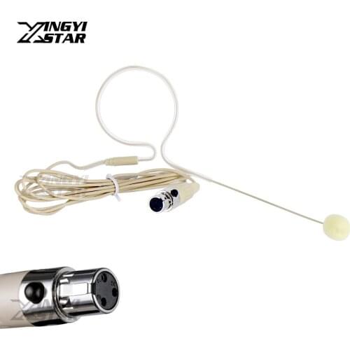 10Pcs Skin Color Mini XLR 3 Pin TA3F Single Earhook Condenser Headset Microphone Mike For SAMSON Wireless Body-Pack Transmitter