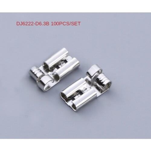 100PCS 6.3MM Flag-Type Hook Switch Claw-Type Female Terminal Plug-in Connection Cold Compression Terminal Copper Connector