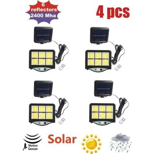 4pcs seperable Solar Lamp Outdoor Torch Lights Safety Waterproof Garden Décor street security lighting motion sensor remote indo