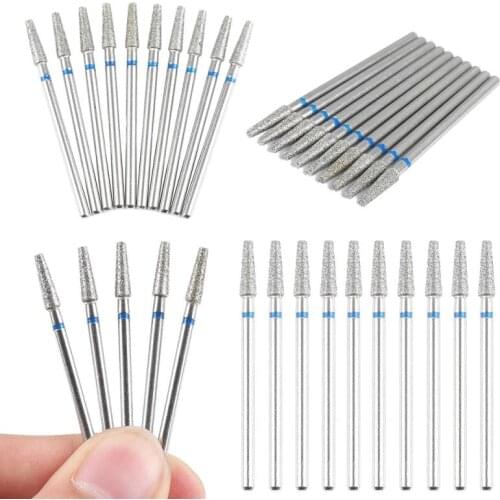 10pcs/set MB31 2.35mm Shank Diamond Grinding Head Triangular Cylinder For Dental Polishing Dental Polishing Burs New