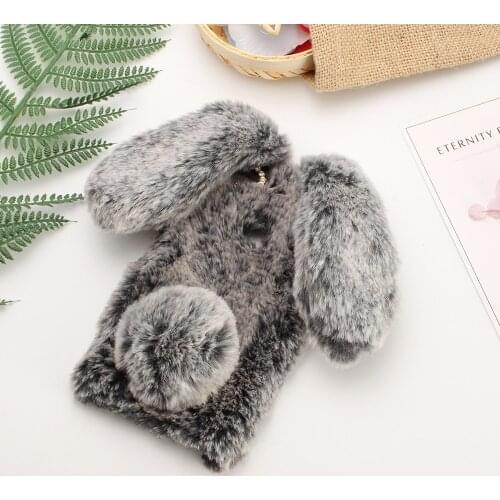 Case For Huawei P8 lite 2017 (5.2 inch) Cover Luxury Rabbit Rhinestone Fluffy Fur cute soft phone Case For Huawei P8 lite 2017