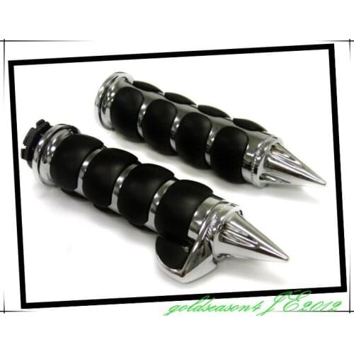 Spike Chrome Hand Grips Throttle Boss for Kawasaki Vulcan 800 1500 2000 Classic
