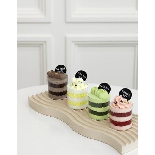 Artificial Cream Mousse Cup Fake Clay Dessert 1 Piece Sandwich Cream Cupcake Home Decorating for Showcase Photography Tools