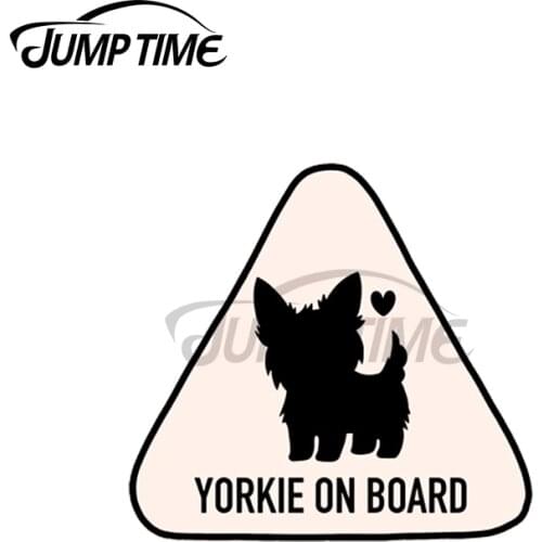 JumpTime 13 x 8.7cm For Yorkie on Board Warning Sign Car Stickers Bumper Decal Personality Car Door Protector Occlusion Scratch