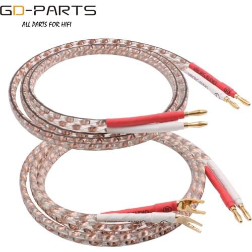 5N OFC Banana plug Speaker Cable Banana To Spade Fork Connector For Hifi Audio AMP Home theater