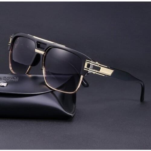 Classic Luxury Men Sunglasses Glamour Fashion Brand Sun Glasses For Women Mirrored Retro Vintage Square Designer Shades
