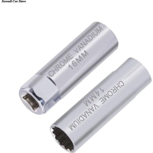 Spark Plug Socket Removal Wrench Thin Wall Magnetic Removal Tool 3/8 Inch 12/14 / 16mm Drive Universal Wrench Shrapnel Style