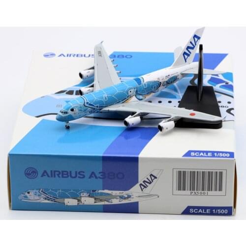 1:500 Alloy Collectible Plane JC Wings PX5001 ANA Airlines "Flying Honu Livery" Airbus A380 Diecast Aircraft Jet Model JA381A
