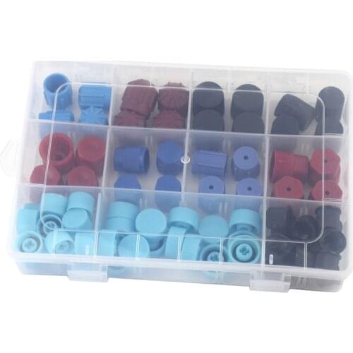 77 Pieces A/C Air Conditioning Service Charging Port Service Caps R134a High Low Side Caps Assortment Kit