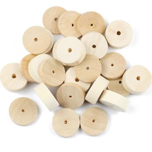 JHNBY 24mm DIY Round Spacer Wood Beads Eco-Friendly Natural Color Wooden Beads for Jewelry necklace bracelet Making Findings toy