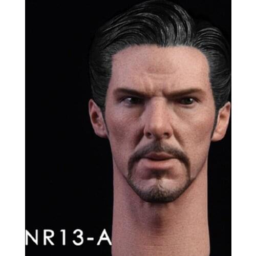 1/6 Scale Black Hair Squints Male Head Sculpture Model for 12" Action Doll