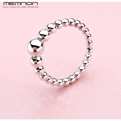Memnon Christmas gift silver 925 jewelry String of Beads Ring 925 Sterling Silver Rings for women anillo fashion Jewelry