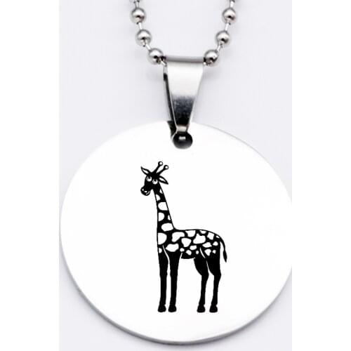 Cute Giraffe Necklace Animal Stainless Steel Necklaces & Pendants Choker Chocker Collares