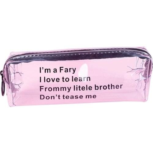 Kawaii Starry Sky Heart Pencil Case Cute Transparent Pencil Box School Stationery