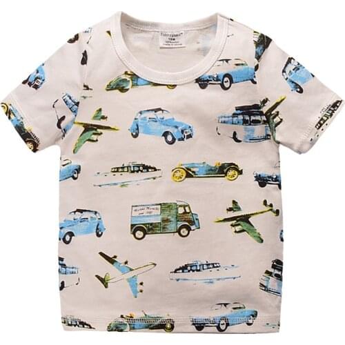 Fashion Spor Brand Summer boys girls t-shirt Jurassic World dinosaur Print car 3D Embroidery Cotton Kids Tees tops baby clothes