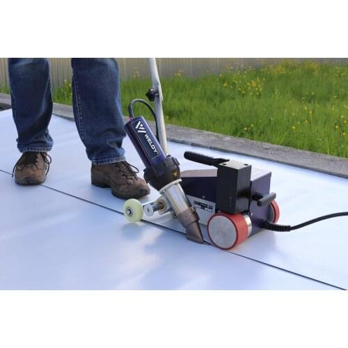 AC220V 40mm Plastic Powerful Hot Air Roofer Welder Machine Special for Thicker Tarpaulins Banners and Roofing+1 Hot Air Gun