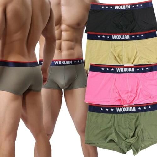 Men Underwear Boxers Underpants Sport Shorts Ice Silk Pants Boxer Trunks Smooth Slip Homme Penis Pouch Boxershort Sexy Lingerie