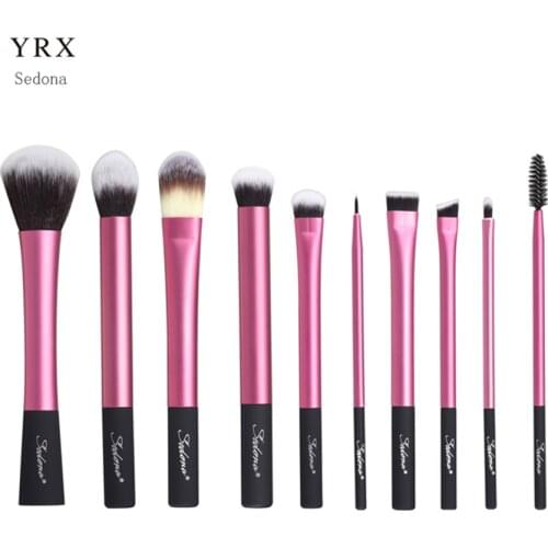 Sedona 10PCS Makeup Brush Set, Synthetic Hair Wooden Handle Makeup Brush set