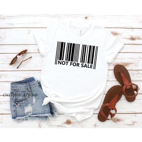 Not For Sale Barcode Print Women Basic Tshirt Premium Casual Funny T Shirt Gift 90s Lady Yong Girl