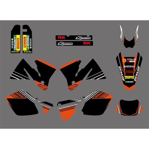 NEW TEAM GRAPHICS WITH MATCHING BACKGROUNDS DECALS STICKERS FIT For KTM EXC 250 300 350 400 520 2001-2002 MXC 200 300