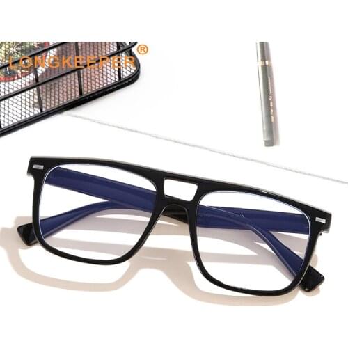 Unisex Anti Blue Light Glasses For Computer Fashion Oversize Square Gaming Glasses Men Blue Light Blocking Frame Eyeglasses 2021