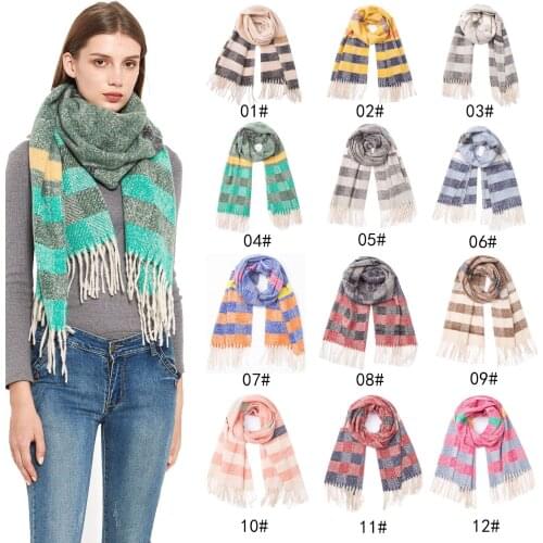 Autumn Winter Female Plaid Scarf Women fashion Scarves Wide Lattices Long Shawl Wrap Blanket Warm Tippet Designer quality scarf