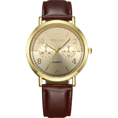 High Quality Leather Strap Casual Men Quartz Watches Luxury Brand Golden Wristwatch Fashion Relogio Mascunino Male Clock