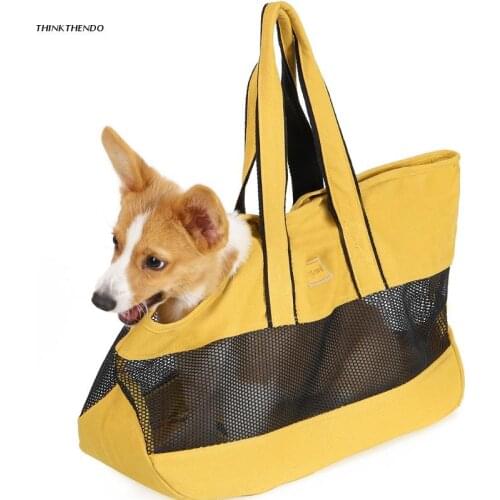 Small Dog Cat Pet Carrier Travel Panoramic Breathable Mesh Bag Soft Detachable Pad Pet Handbag for Outdoor Shopping