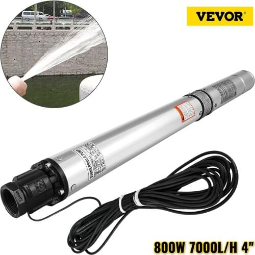 VEVOR 0.8KW Deep Well Pump Borehole 7000L/H 4 Inch Submersible Pump Automatic Flow Switch Control Solar Water Pump Irrigation